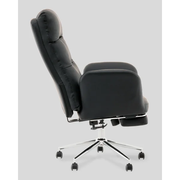 Кресло руководителя TopChairs Solid с оттоманкой черный