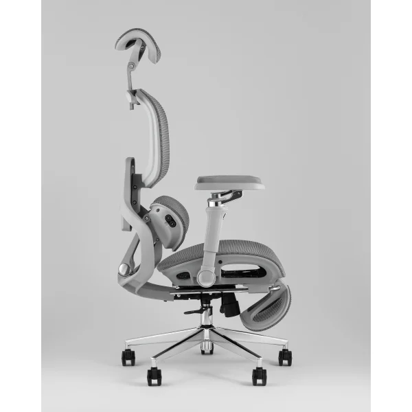Кресло офисное TopChairs Prodigy с оттоманкой серый