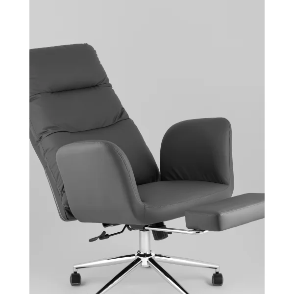 Кресло руководителя TopChairs Solid NC с оттоманкой серый
