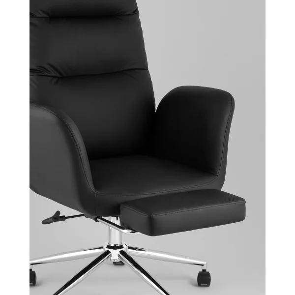 Кресло руководителя TopChairs Solid NC с оттоманкой черный
