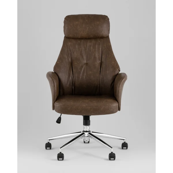 Кресло офисное TopChairs Neoma коричневый экокожа