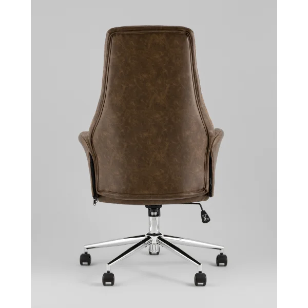 Кресло офисное TopChairs Neoma коричневый экокожа ткань