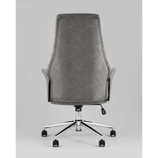 Кресло офисное TopChairs Neoma светло-серый экокожа ткань