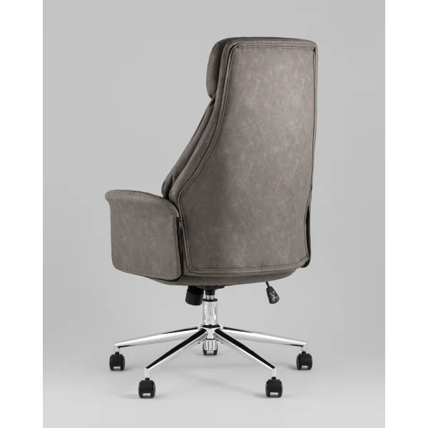 Кресло офисное TopChairs Neoma серый экокожа