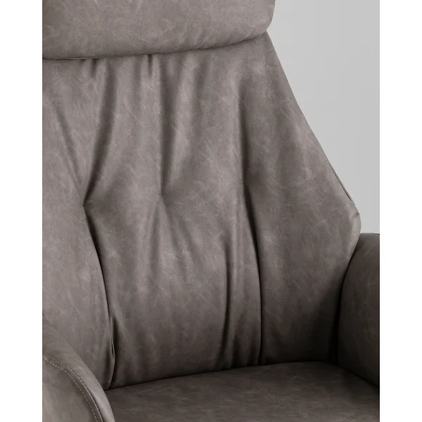 Кресло офисное TopChairs Neoma серый экокожа