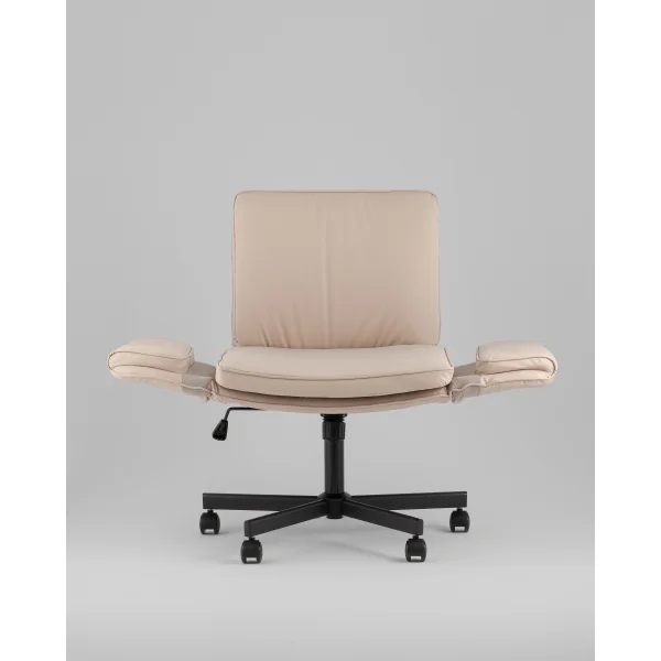 Кресло офисное TopChairs Foldo с откидными подлокотниками бежевое