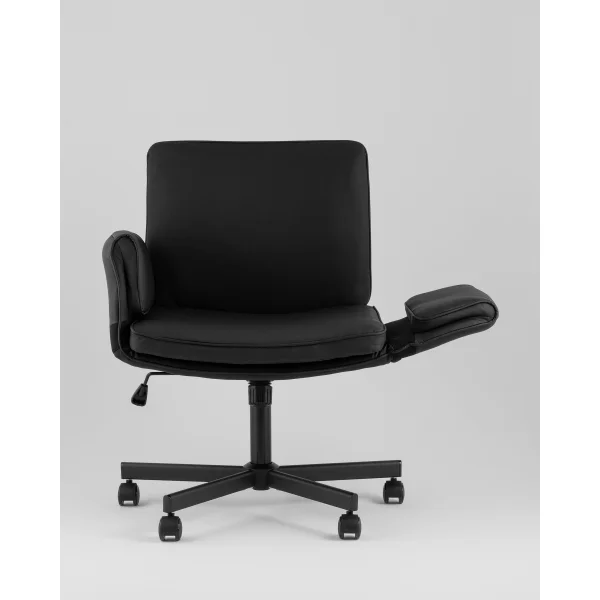 Кресло офисное TopChairs Foldo с откидными подлокотниками черное