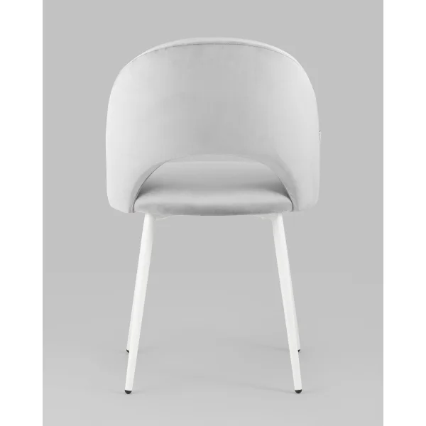 Стул Меган SN велюр светло-серый белые ножки