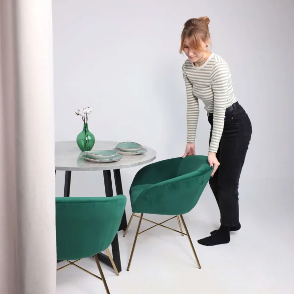 Кресло Amur, зеленый, велюр