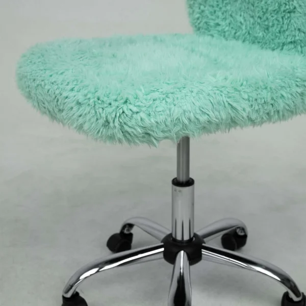 Кресло поворотное Fluffy, мятный, искусственный мех
