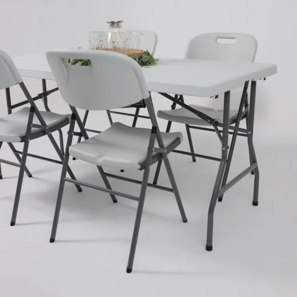Стол садовый складной, белый, hdpe-пластик, длина 152 см