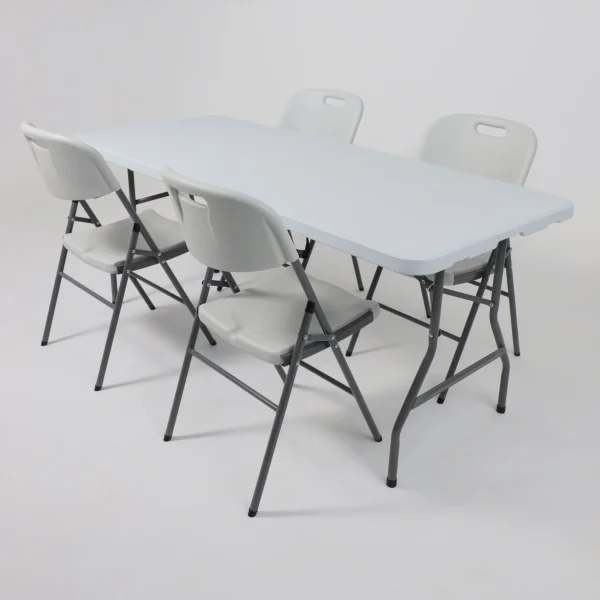 Стол садовый складной, белый, hdpe-пластик, длина 180 см