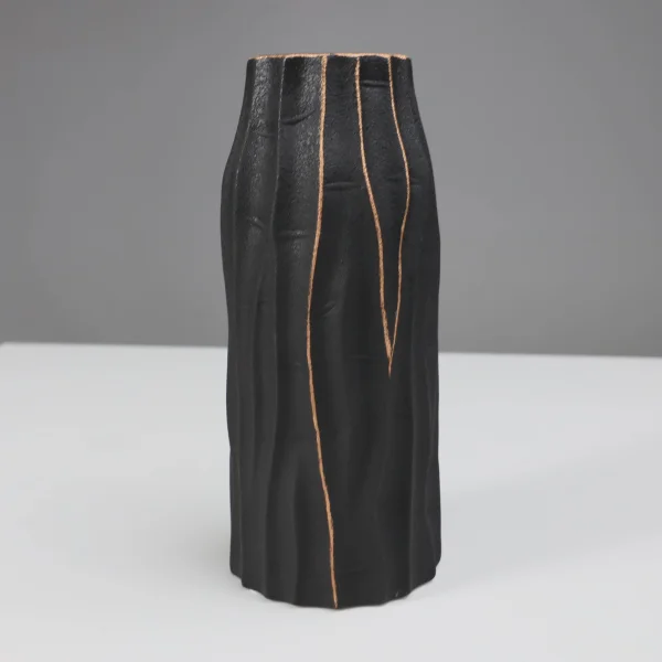 Ваза керамическая WOOD, черный, 11,5*11,5*27,5см
