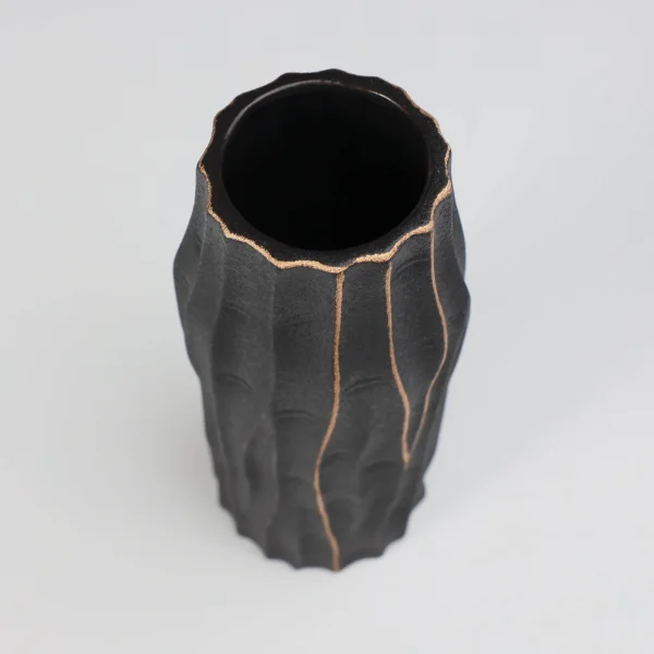 Ваза керамическая WOOD, черный, 11,5*11,5*27,5см