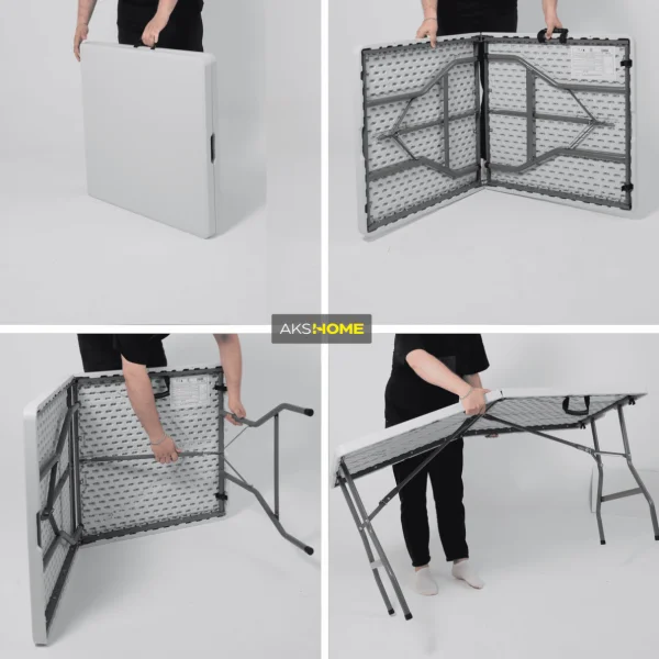 Стол садовый складной, белый, hdpe-пластик, длина 152 см