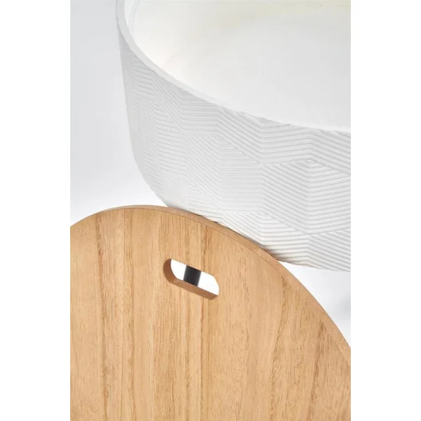 Стол журнальный HALMAR AURA белый матовый/черный, 38/45