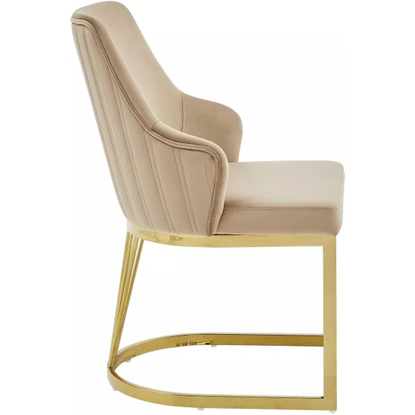 Стул SIGNAL ALURE Velvet Bluvel 28 бежевый/золотой