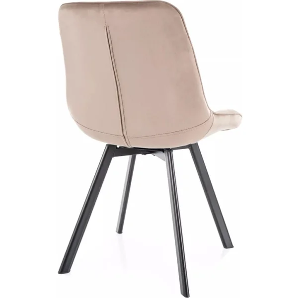 Стул SIGNAL MONTI Velvet Bluvel 40 темно-бежевый/черный, поворотный