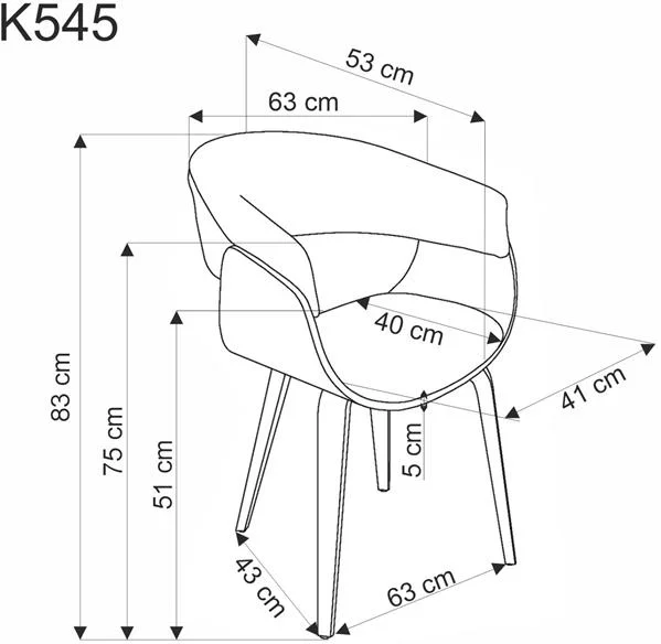Стул HALMAR K545 серый/орех