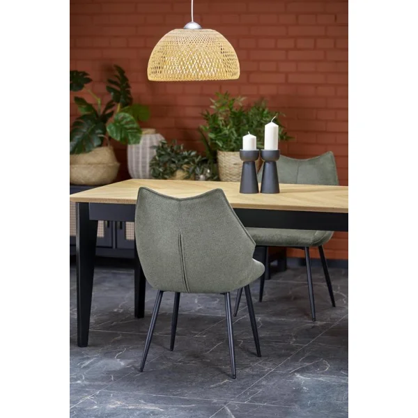 Стол обеденный HALMAR EDMONDO дуб/черный 160-240/90