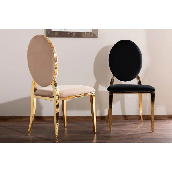 Стул SIGNAL KING Velvet Bluvel 28 бежевый/золотой