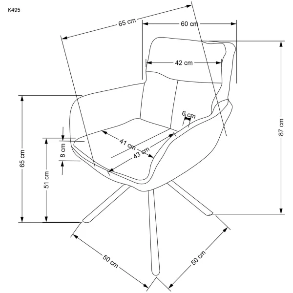Стул HALMAR K495 бежевый/черный, поворотный