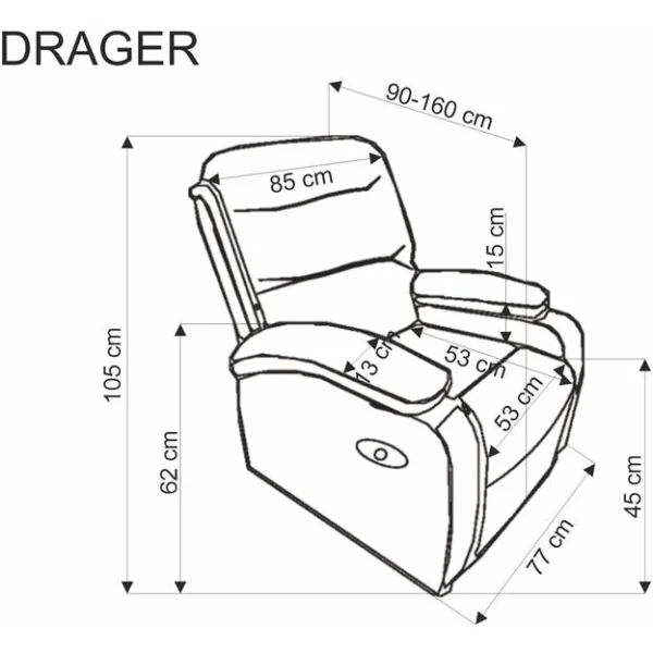 Кресло HALMAR DRAGER раскладное, зеленый