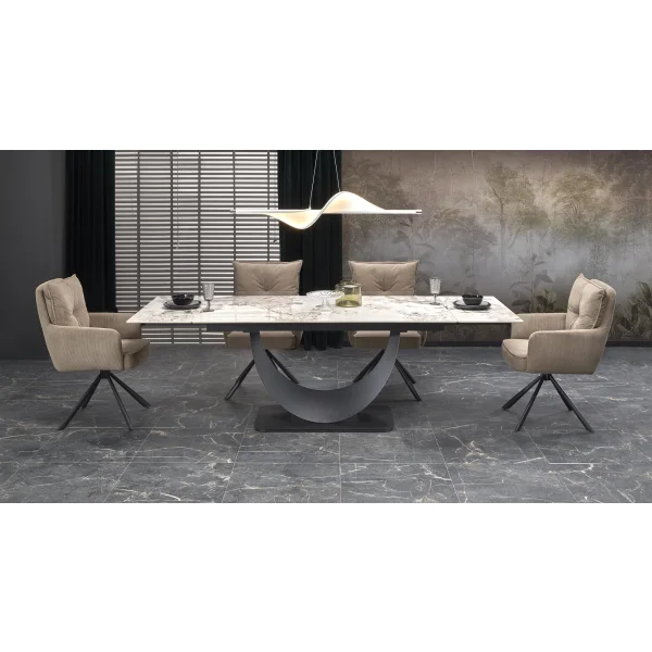 Стул HALMAR K528 капучино/черный, поворотный