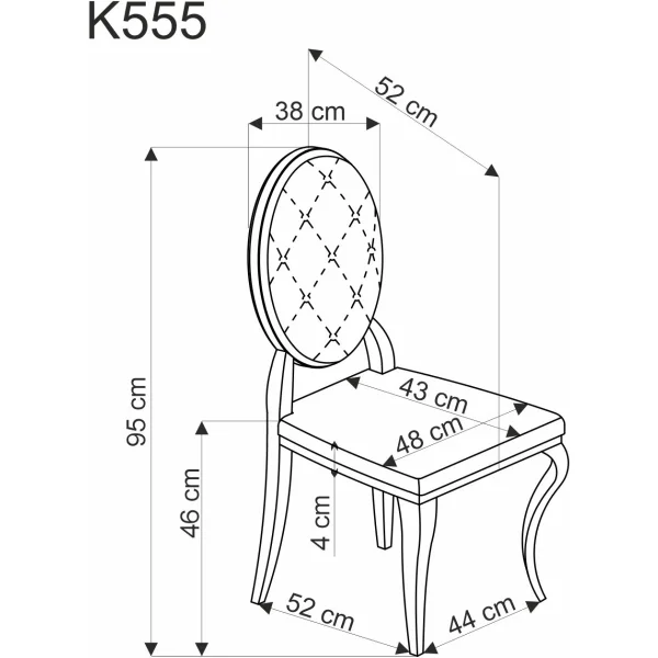 Стул HALMAR K555 серый/серебряный