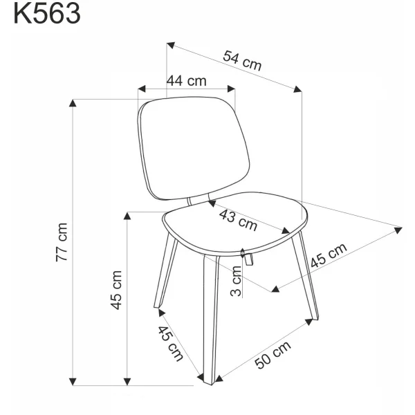 Стул HALMAR K563 серый/черный/орех