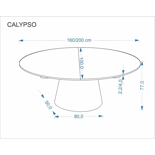 Стол обеденный HALMAR CALYPSO натуральный 160-200/100