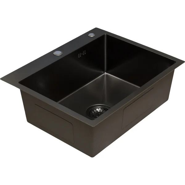 Кухонная мойка из нержавейки BLANTEK FS-5848HN Honeycomb Nano black ECO