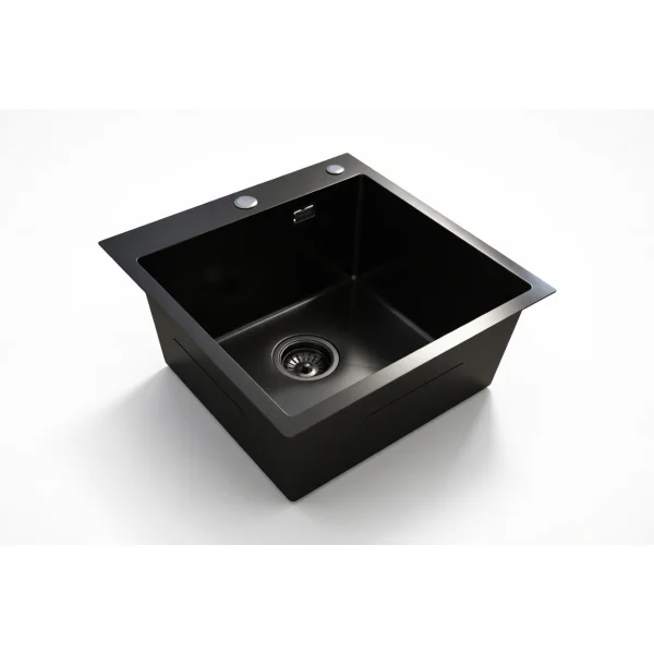 Кухонная мойка из нержавейки BLANTEK LS-5050STB Stone texture black