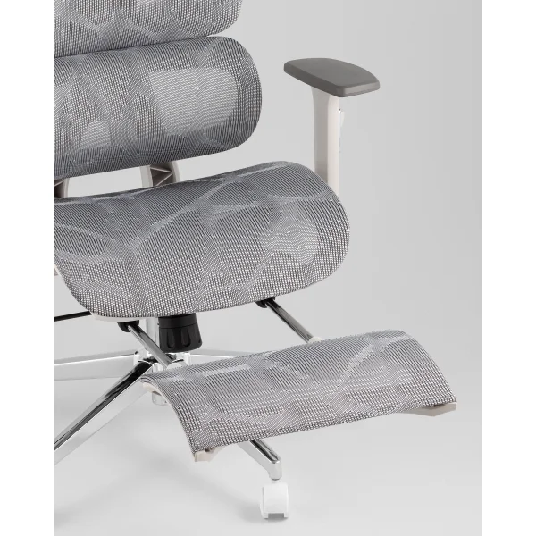 Кресло офисное TopChairs Nimbus белая сетка белый пластик