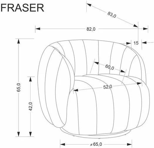 Кресло HALMAR FRASER кремовый