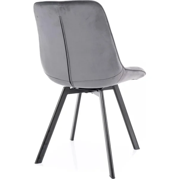 Стул SIGNAL MONTI Velvet Bluvel 14 серый/черный, поворотный