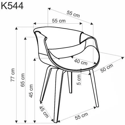 Стул HALMAR K544 черный/орех