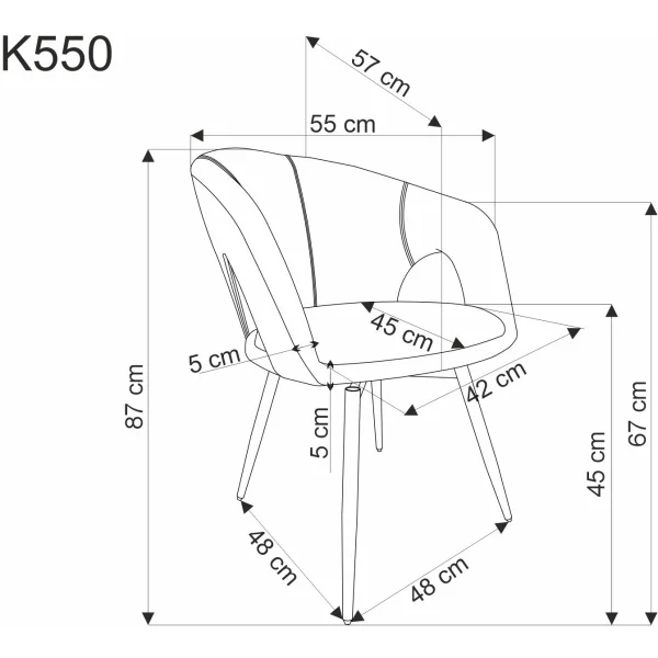 Стул HALMAR K550 серый/черный