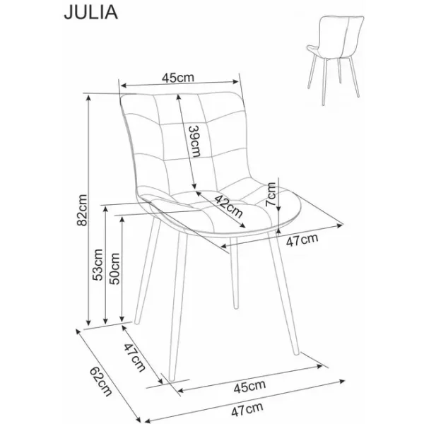 Стул SIGNAL JULIA Brego 31 светло-бежевый/черный