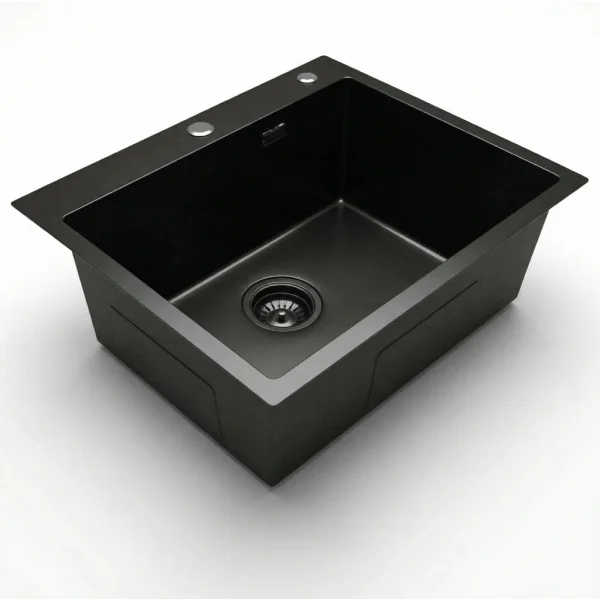 Кухонная мойка из нержавейки BLANTEK LS-5848STB Stone texture black